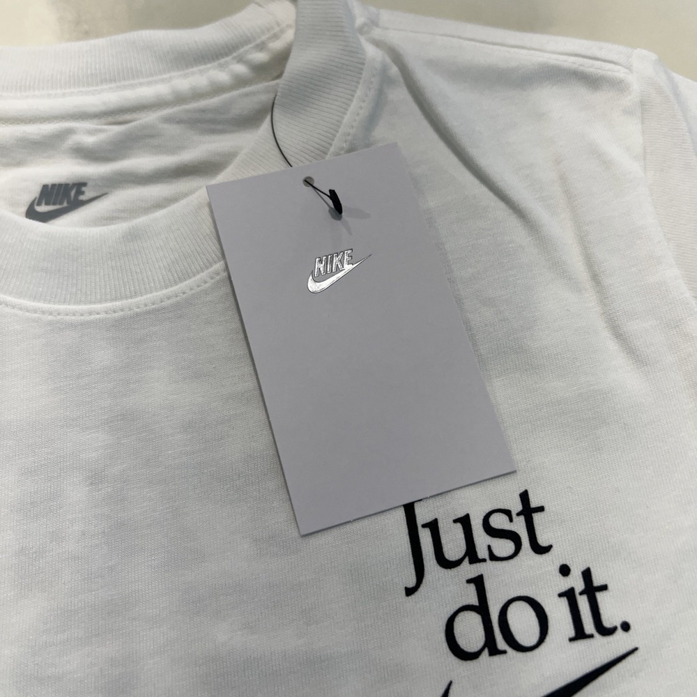 Nike Kids Just Do It T-shirt White Size Medium Back Print Nike Exclusive Promo - Picture 5 of 9
